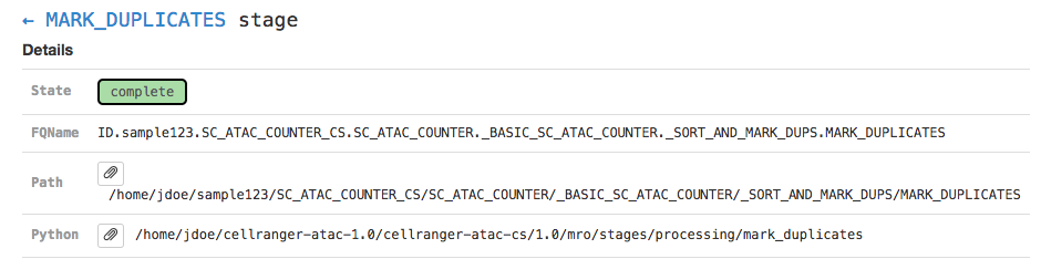 cellranger metadata pane - details